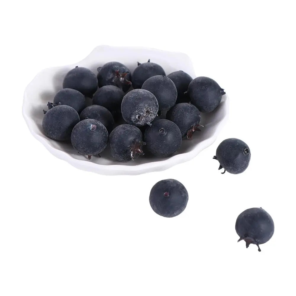 Artificial Blueberry Décor Props – 20pc Fake Foam Berries Artificial Fruit Decor Oasis Select