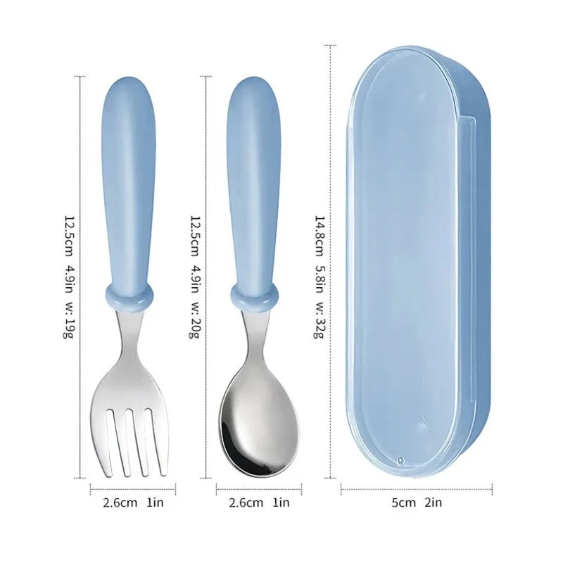 304 Stainless Steel Portable Cutlery Set – Fork, Spoon & Box Portable Cutlery Set Oasis Select blue