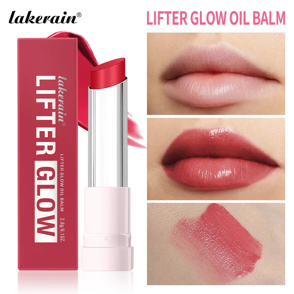 Lakerain Glow Oil Balm Long-lasting Moisturizing Lip Oil Balm Smooth Moisturizing Daily Lips Care Pink Natural Cosmetics Makeup Oasis Select