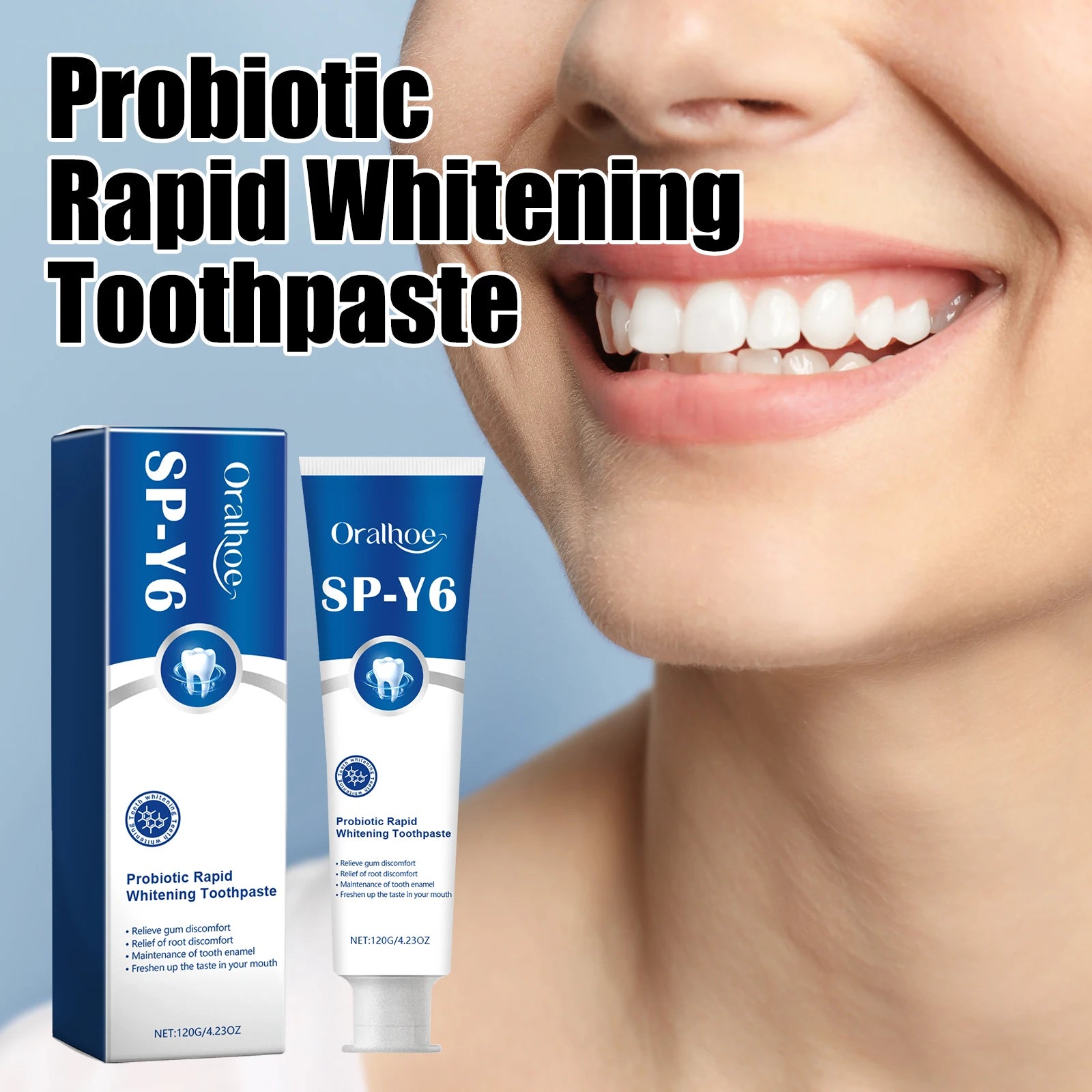 Oralhoe Probiotic W-hitening Toothpaste Fresh Breathing Deep Cleansing Remove Yellow Plaque Stains Teeth Brightening Toothpaste Oasis Select