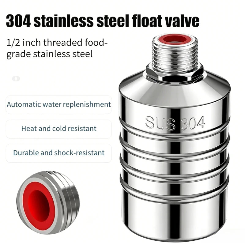 Float Ball Valve Automatic Water Level 1/2" 3/4" 1 Inch Stainless Steel 304 Control Shut-Off Valve Vertical for Water Tank Tower Oasis Select