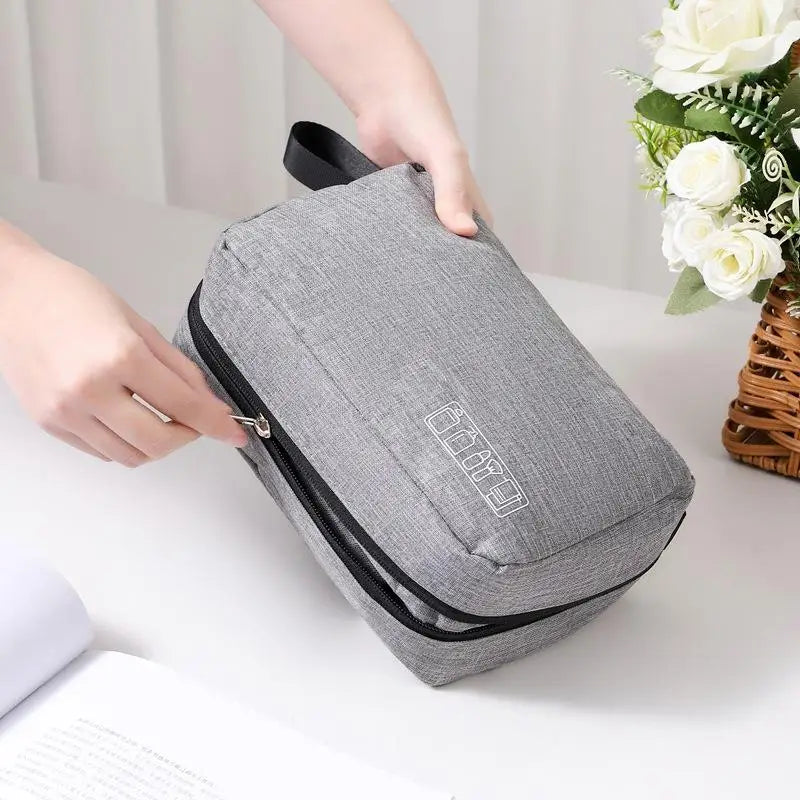 Travel Wet And Dry Separation Toiletry Bag Business Trip Shower Portable Hanging Cosmetic Bag Storage Pouch Folding Makeup Bag Oasis Select