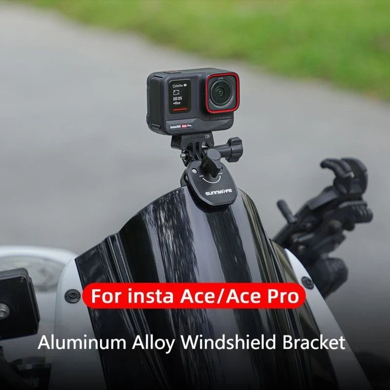 Motorcycle Windshield Mount for Insta360, GoPro & DJI Action