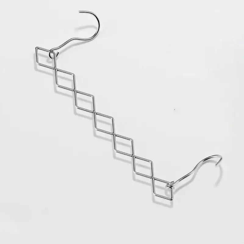 Magic Space Saving Clothes Hangers Foldable Closet Organizer Wardrobe Clothing Cascading Rack 7 Slots For Pants Dresses Coats Oasis Select Silver