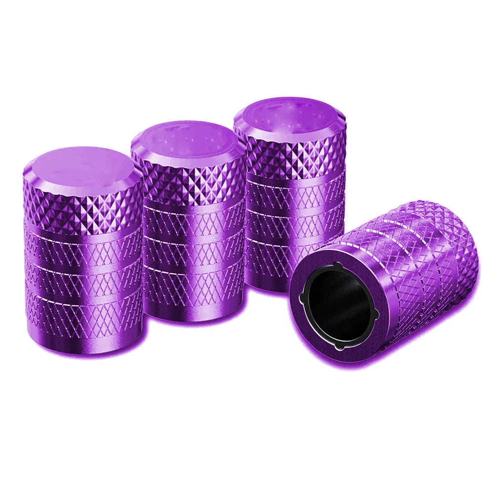 Tire Valve Stem Caps 4pcs Aluminum Tire Valve Cap Set Corrosion Resistant Stem Covers for Cars Trucks Motorcycles SUVs and Bikes Oasis Select Purple