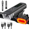 1000LM Bicycle Front Light Bright Bike Led Flashlight Lantern Rechargeable MTB Bike Rear Lamp for Cycling Headlight Christmas Oasis Select Bike light A-C