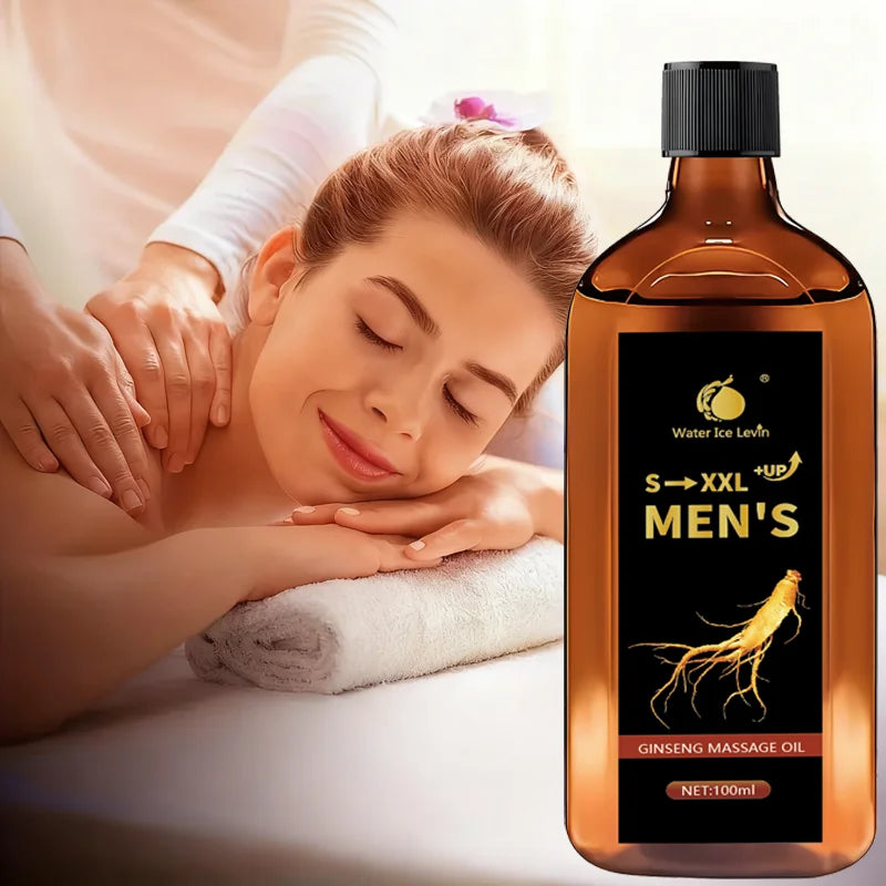 S-XXL +UP Men's Ginseng Massage Oil with Shea Butter - Hydrates & Firms Skin, Boosts Moisture Oasis Select