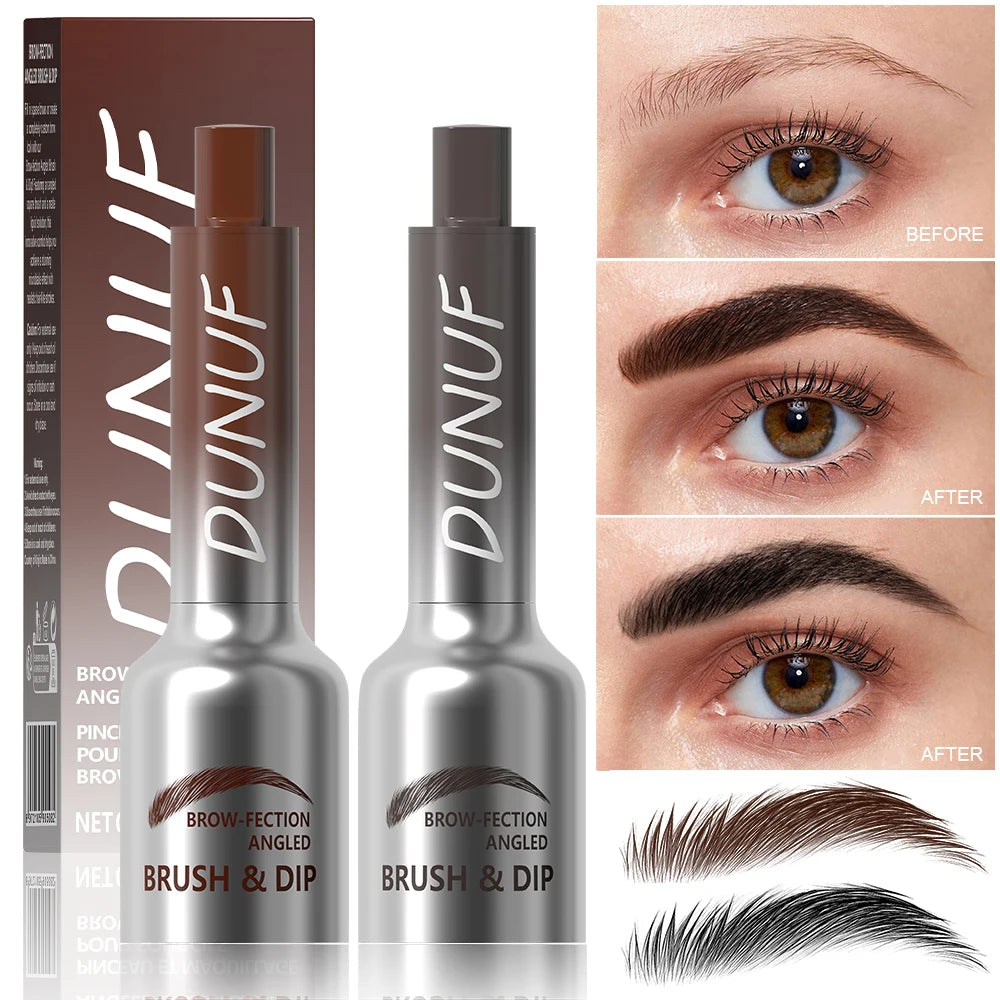 DUNUF 3D Dye Eyebrow Pencil Anti-smudge Waterproof Long Lasting Black Brown Large Brush Natural Wild Eyebrow Enhancers Cream Oasis Select