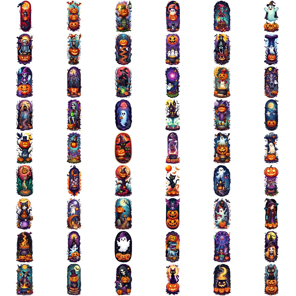 54pcs Halloween Temporary Tattoo Stickers – Waterproof Bat & Ghost