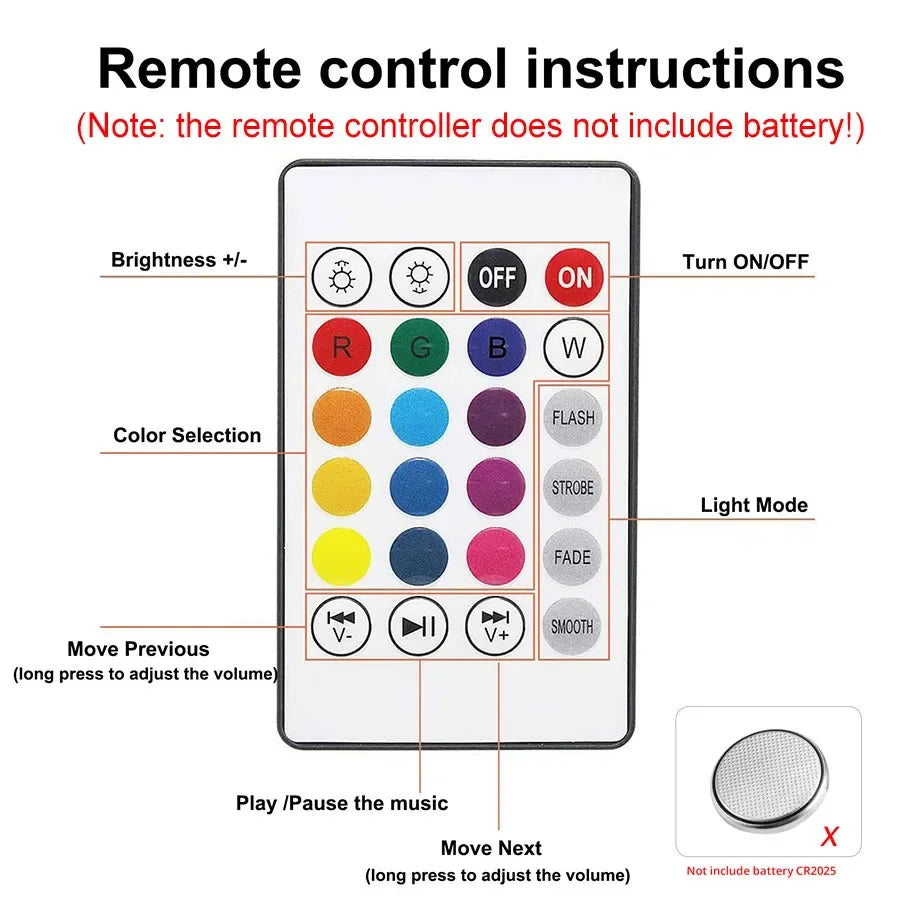 12W E27 Bluetooth Speaker Music Bulb Remote Control RGB Light Bulb 85-265V For Bedroom Home Decor Color Changing RGB Lamp Oasis Select