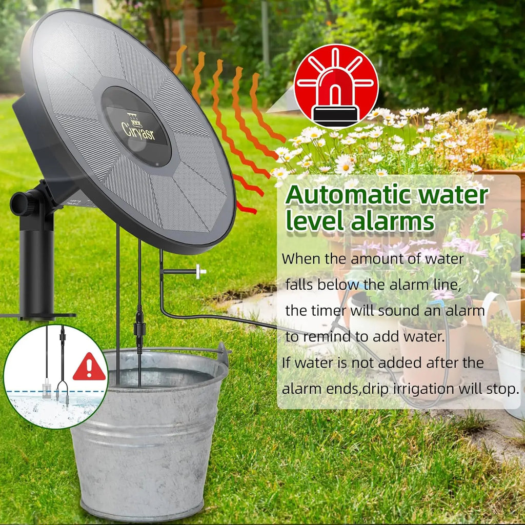 Solar Drip Irrigation System, Automatic Watering System with Battery Timer Modes for Potted Plants for Balconies, Garden Balcony Oasis Select