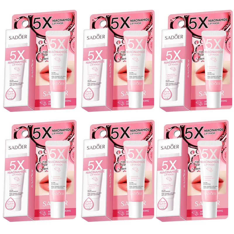 5X Niacinamide Plumping Lip Mask – Deep Hydration 10g Overnight Lip Mask Oasis Select 6 pcs 10g