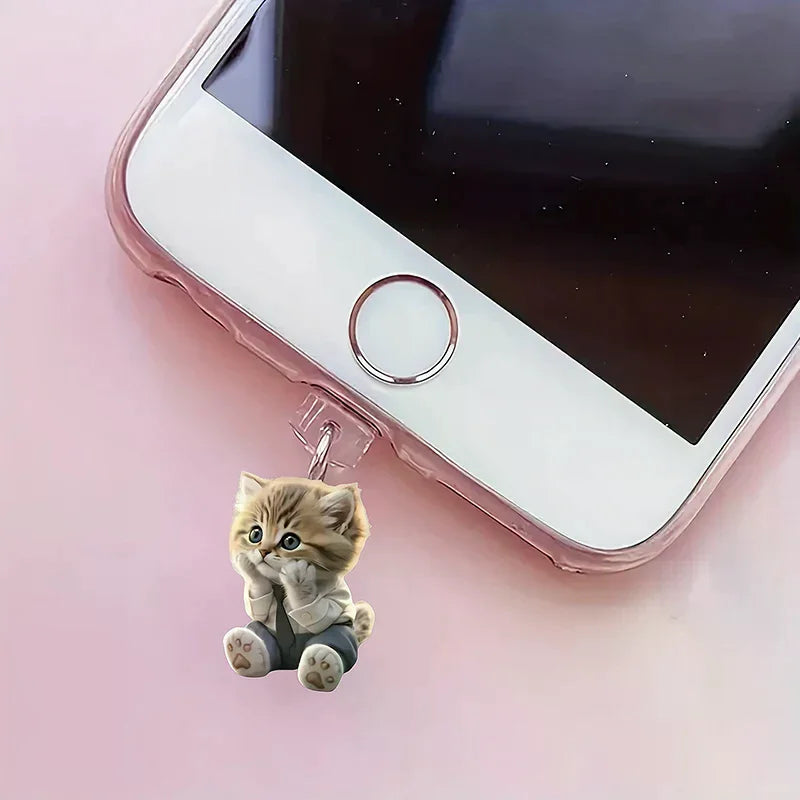Cute Cat & Dog Type-C Dust Plug Charm Pendant