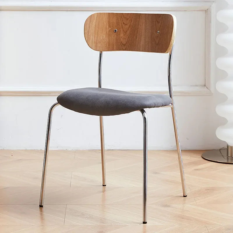 Light luxury back chair Nordic dining chair custom soft bag seat cushion wrought iron dining table chair wholesale negotiation Oasis Select Dark Grey-B
