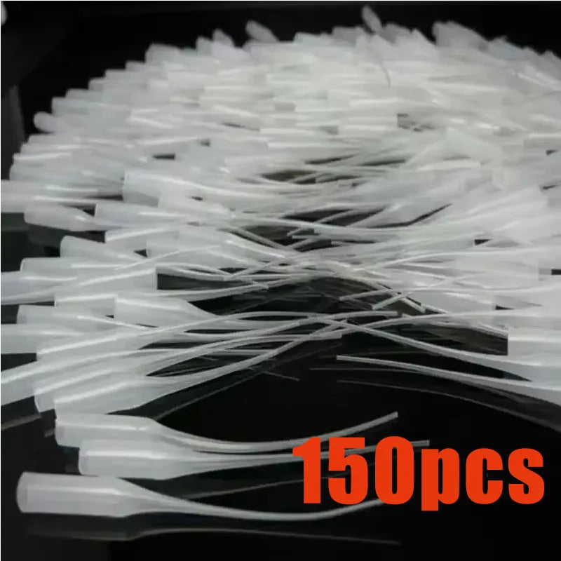50/150/300pcs Glue Micro-Tips Plastic Glue Bottle Tips Glue Extender Precision Applicator Dropping Tube Nozzle For Crafting Lab Oasis Select 150pcs