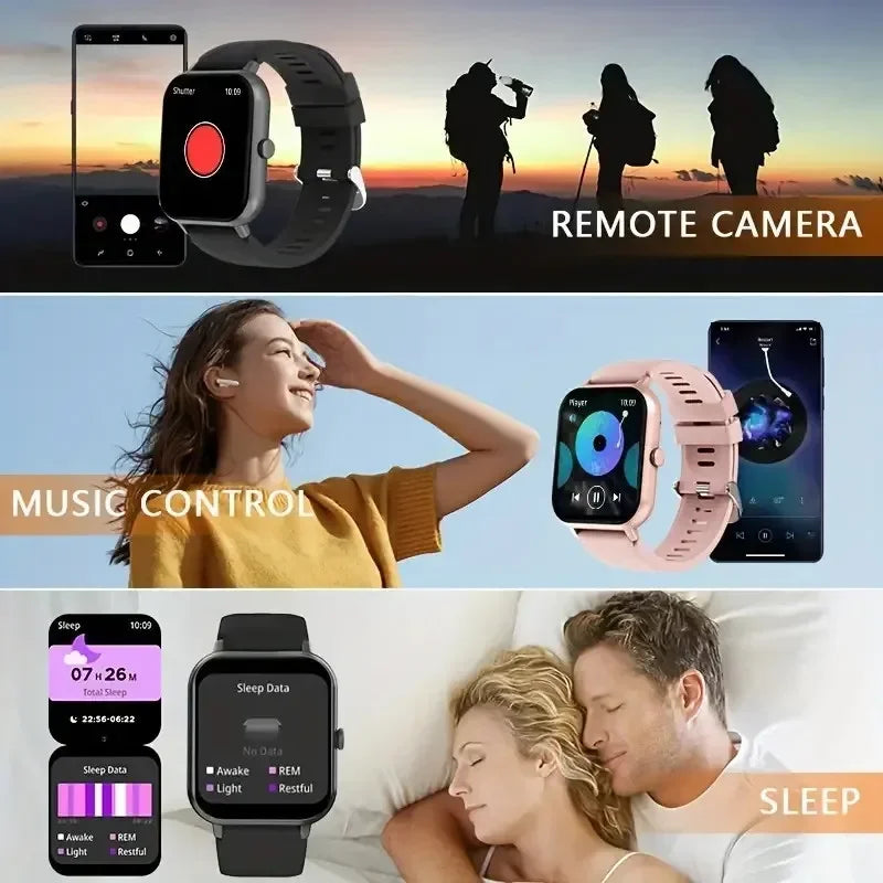 Smartwatch 1.83" Touch Screen – Calls, 100+ Sports & Heart Rate