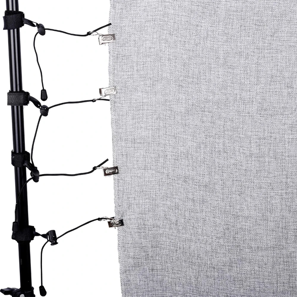 Backdrop Background Muslin String Clips Holder for Photo Video Photography Studio 12 Pack Black Adjustable Elastic Cord Oasis Select