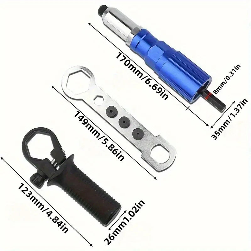 SLADE Electric Rivet Nut Gun Drill Adapter 2.4–4.8mm Rivet Gun Adapter Oasis Select