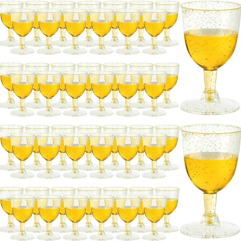 25/50pcs 150ml Disposable Cups Sparkling Champagne Bar Cups Plastic Champagne Clear Toasting Glasses for Weddings Party Oasis Select