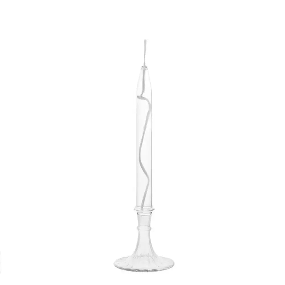 Transparent Glass Candle Holder Smokeless Glass Oil Lamp Candlestick Wedding Decoration Romantic Candlelight Dinner Ornaments Oasis Select S