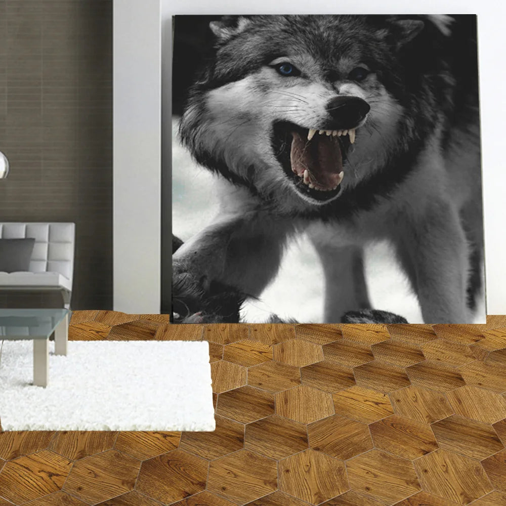 Stereoscopic simulation hexagonal imitation wood grain self-adhesive ceramic tile decorative anti-skid laminated floor tile Oasis Select