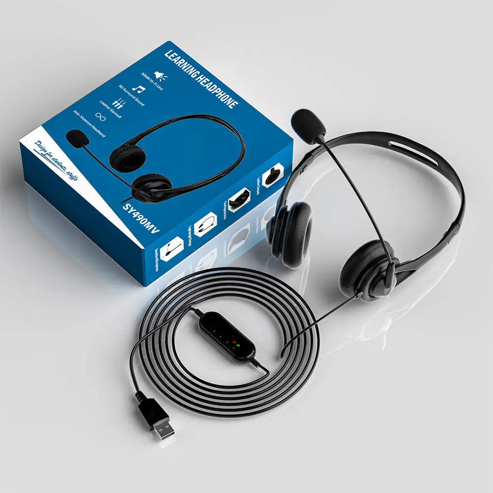 Fanmuran Wired Call Center Headset 3.5mm USB with Mic
