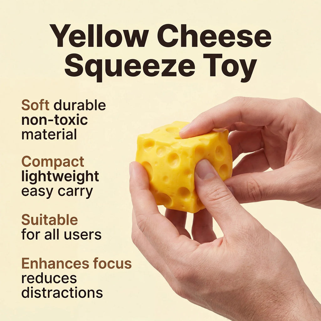 Squishy Cheese Squeeze Toy Relieve Anxiety Stress Ball Simulated Food Adult Kid Friendly Soften Shapeable Fingertip Sensory Toys Oasis Select