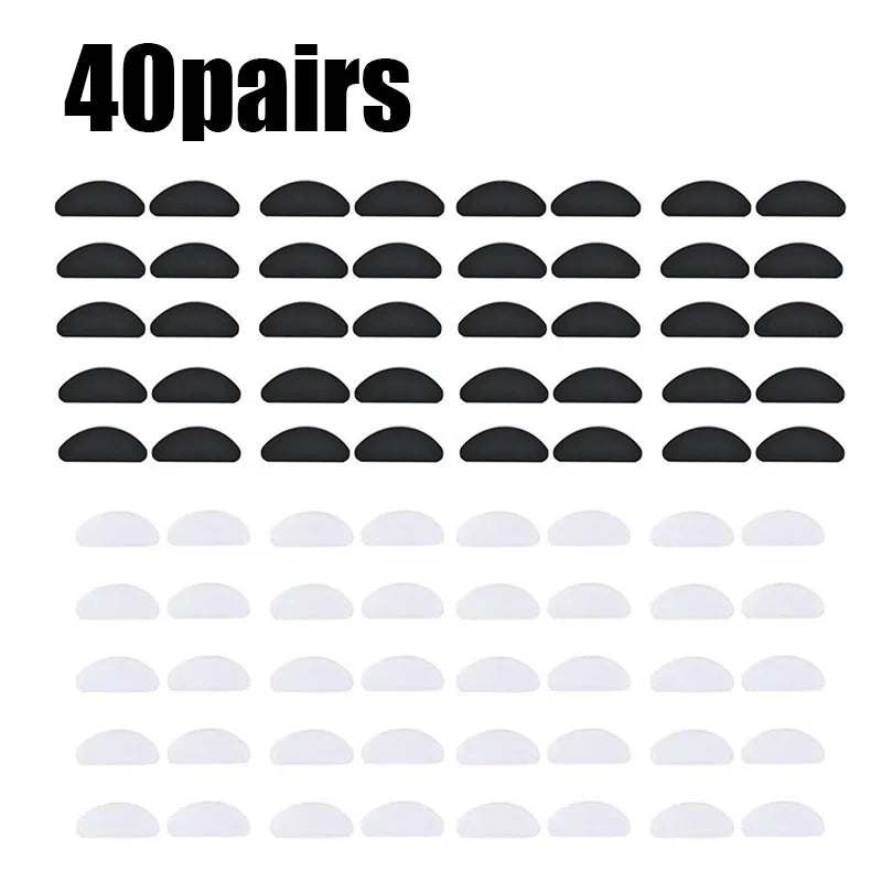 10/40pair Glasses Nose Pads Adhesive Silicone Nose Pads Non-Slip Transparent Nosepads For Glasses Eyeglasses Eyewear Accessories Oasis Select 40pairs mix
