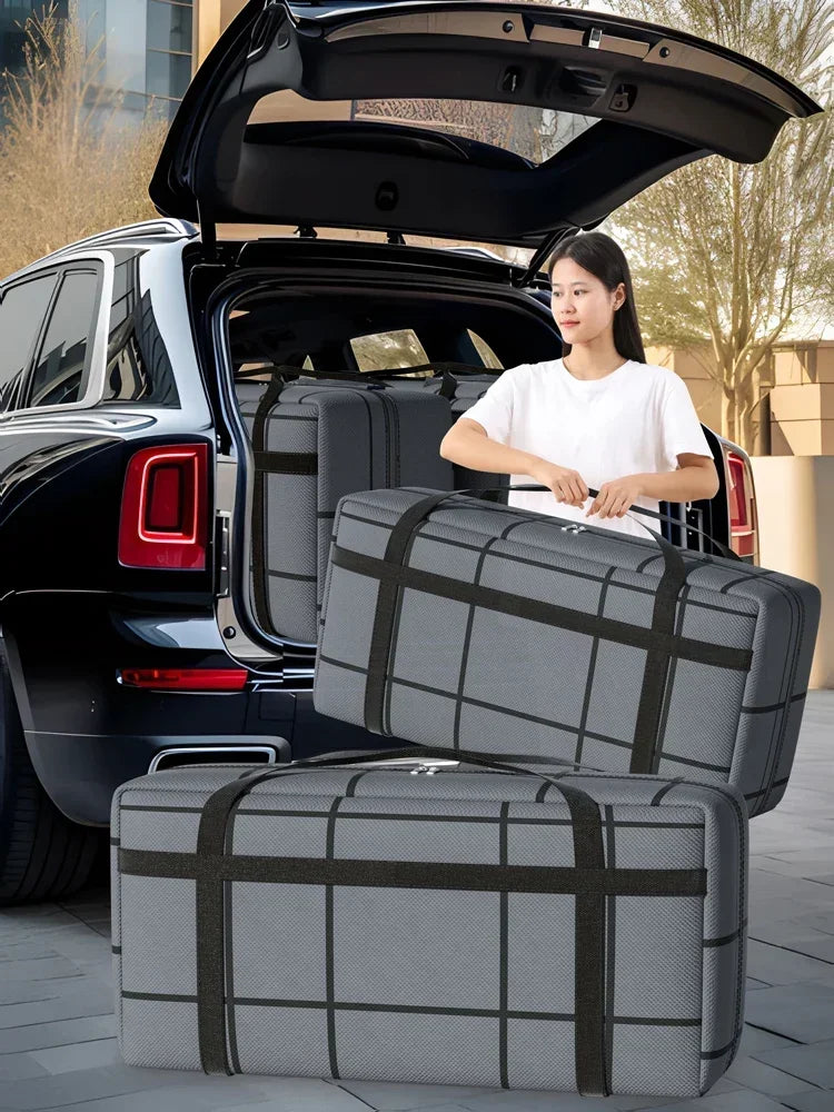 Portable Large Capacity Folding Clothing Storage Bag Hand-Held Duffel Bag Double Zipper Padded Bag Wardrobe Organizer Moving Bag Oasis Select