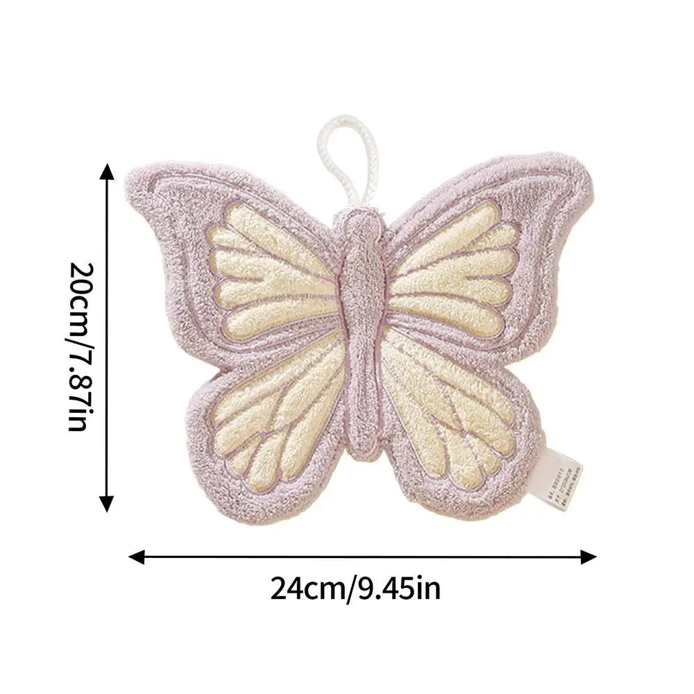 Hand Towels Butterfly Shape Absorbent Kitchen Towel Soft Towel Hanging Towels Handkerchief Towels Home Wash Hand Towels Oasis Select Purple