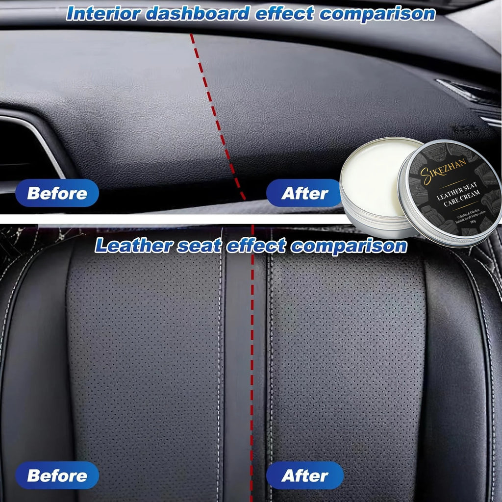 Automotive Interior Leather Care All-In-One Cream: Deep Clean, Nourish & Repair Paste For Car Seats & Multi-Function Maintenance Oasis Select