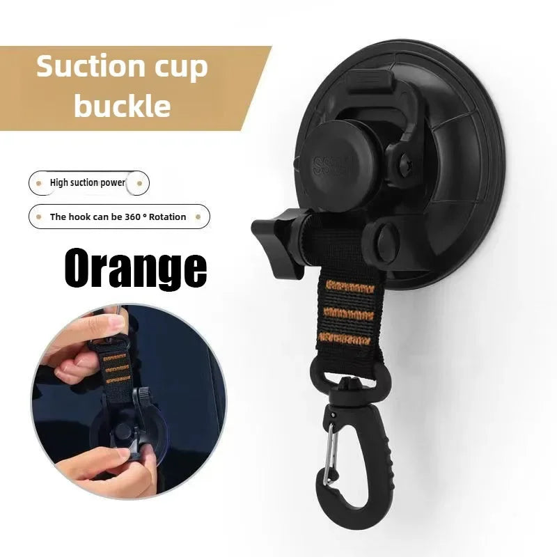 Outdoor Camping Car Tent Suction Cup Buckle Portable Suction Cup Hook Tent Hook Sun Protection Rain Cover Car Window Suction Cup Oasis Select 1pcs-orange