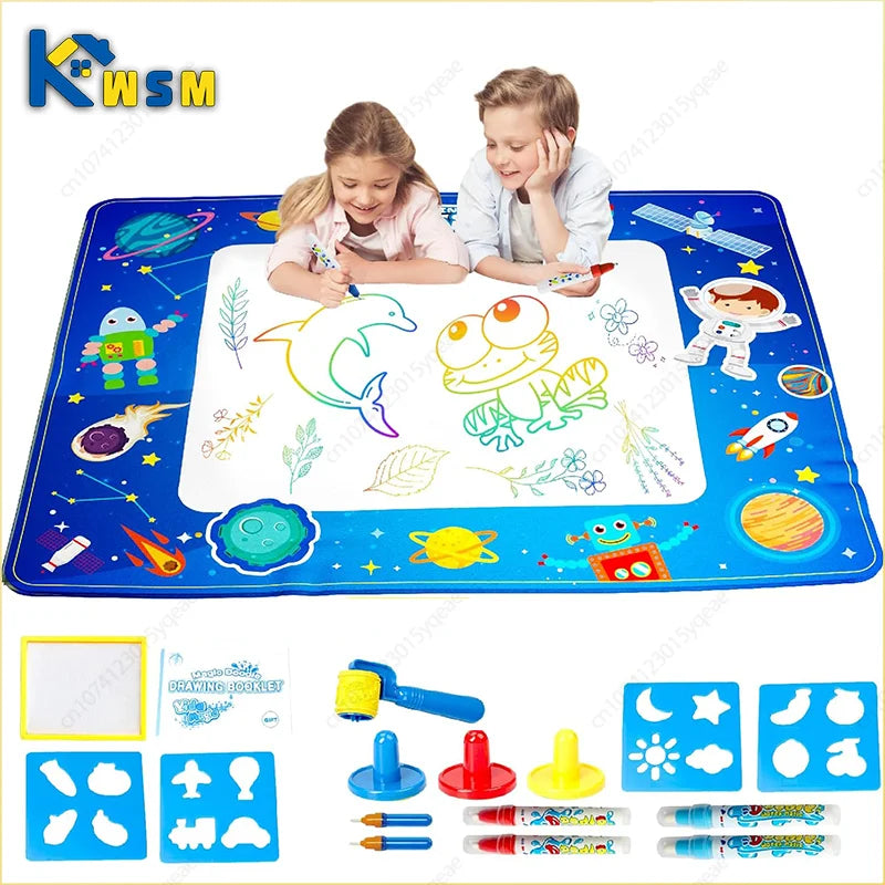 Magic Water Drawing Mat Reusable Doodle Painting Board with Pens Montessori Educational Toys for Kids Halloween Christmas Gift Oasis Select