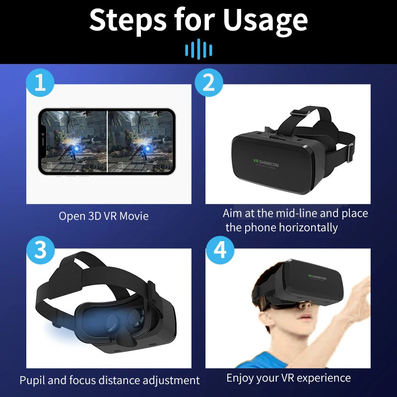VR 3D Headset Goggle & Game Controller Set for Smartphone