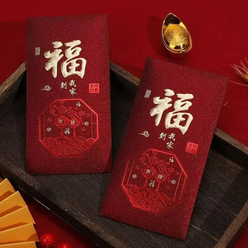 10Pcs/Pack Chinese Red Envelope Snake New Year Spring Festival Matte Hot Gold Red Bag Money Envelopes Red Packet Gift Envelope Oasis Select