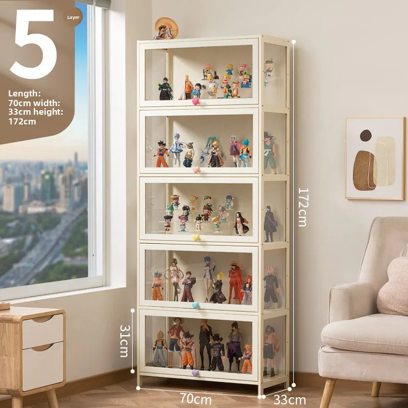 Showcase Figure Lego Showcase Up to building block Storage box Household toy model Storage rack Display shelf Oasis Select Cream Five Doors 70