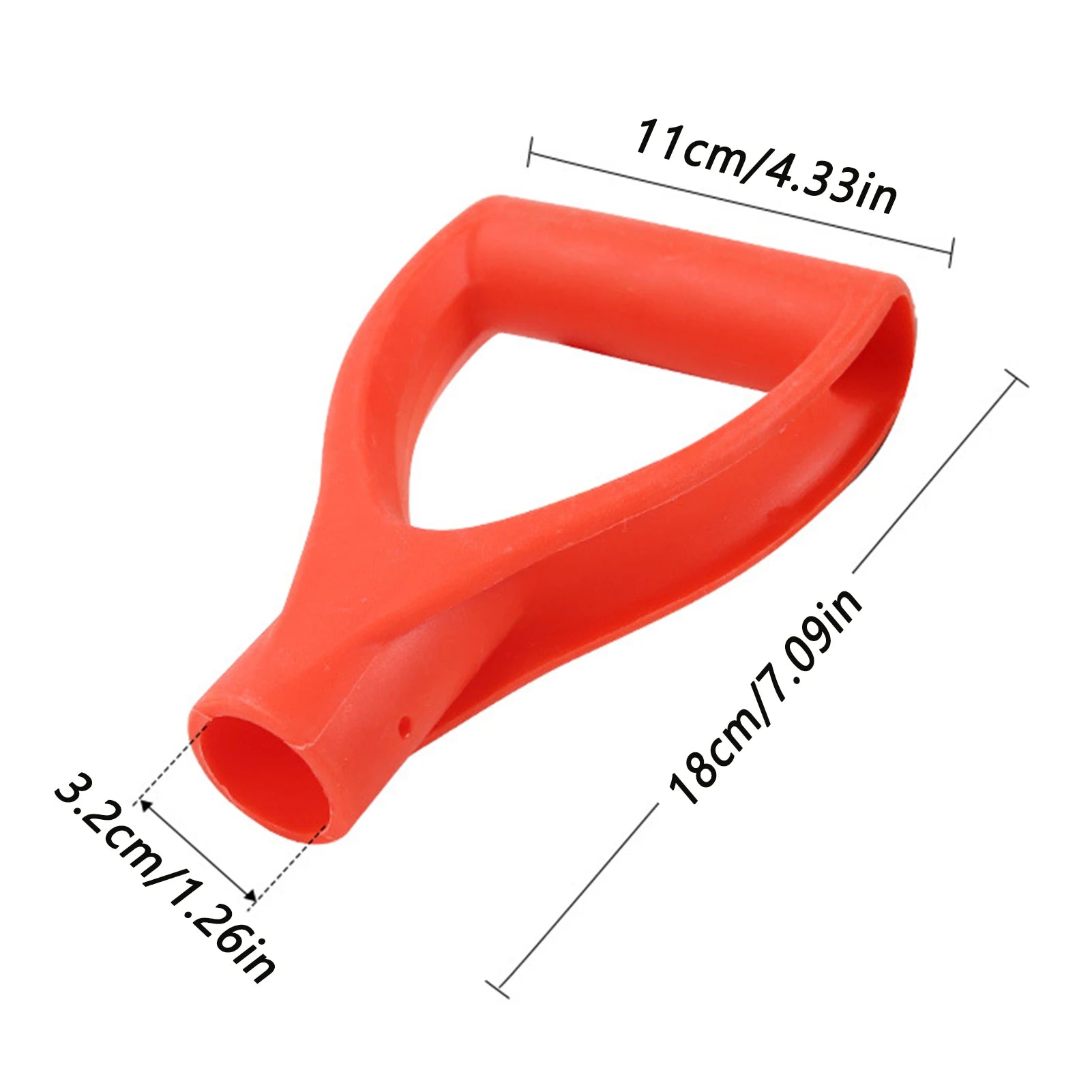 1PC D-shaped snow shovel grip Thickened plastic D-shaped shovel handle for shovel grip digging rake tool replacement accessories Oasis Select Red 1PC 32mm