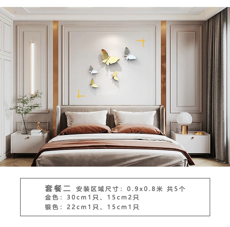 TV Background Wall Sofa Decoration Room Wall Decoration Butterfly Wall Creative Decoration Pendant Decor Aesthetic Oasis Select Package 2