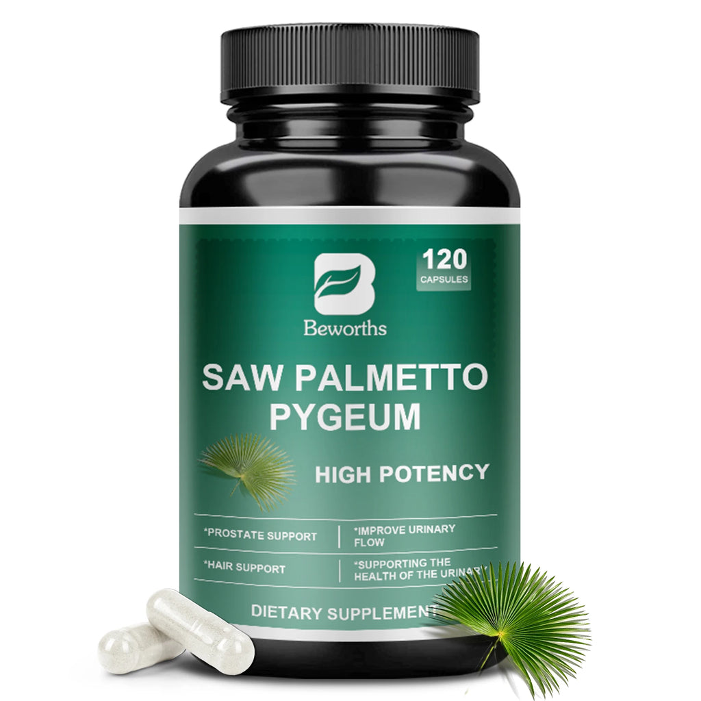 BEWORTHS Saw Palm Supplement Helps Promote Prostate Health & Prevent DHT Hair Loss No Gluten,Non-gmo Hair Growth Oasis Select 120pcs 3bottles United States