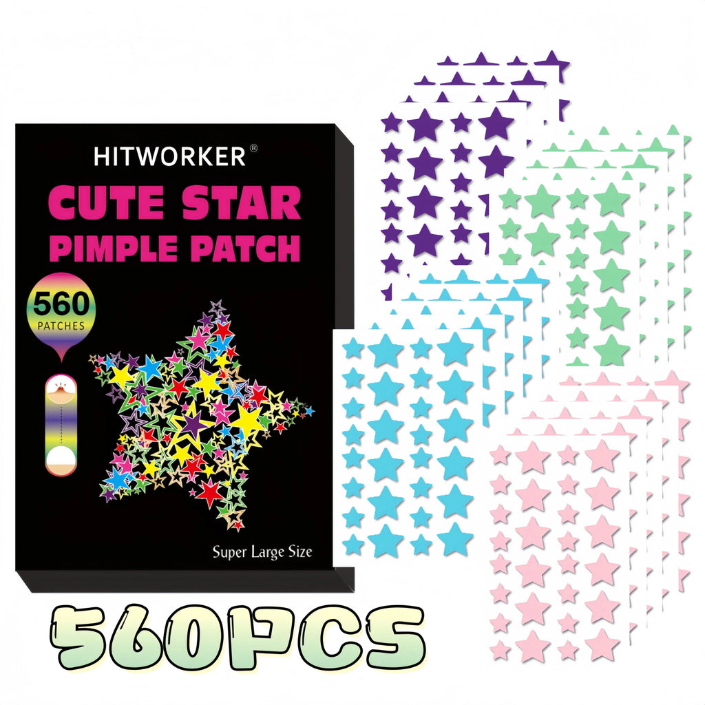 560 star shaped acne patches per box, alcohol free and fragrance free, gentle and effective, used to remove acne and blemishes Oasis Select 560pcs 2