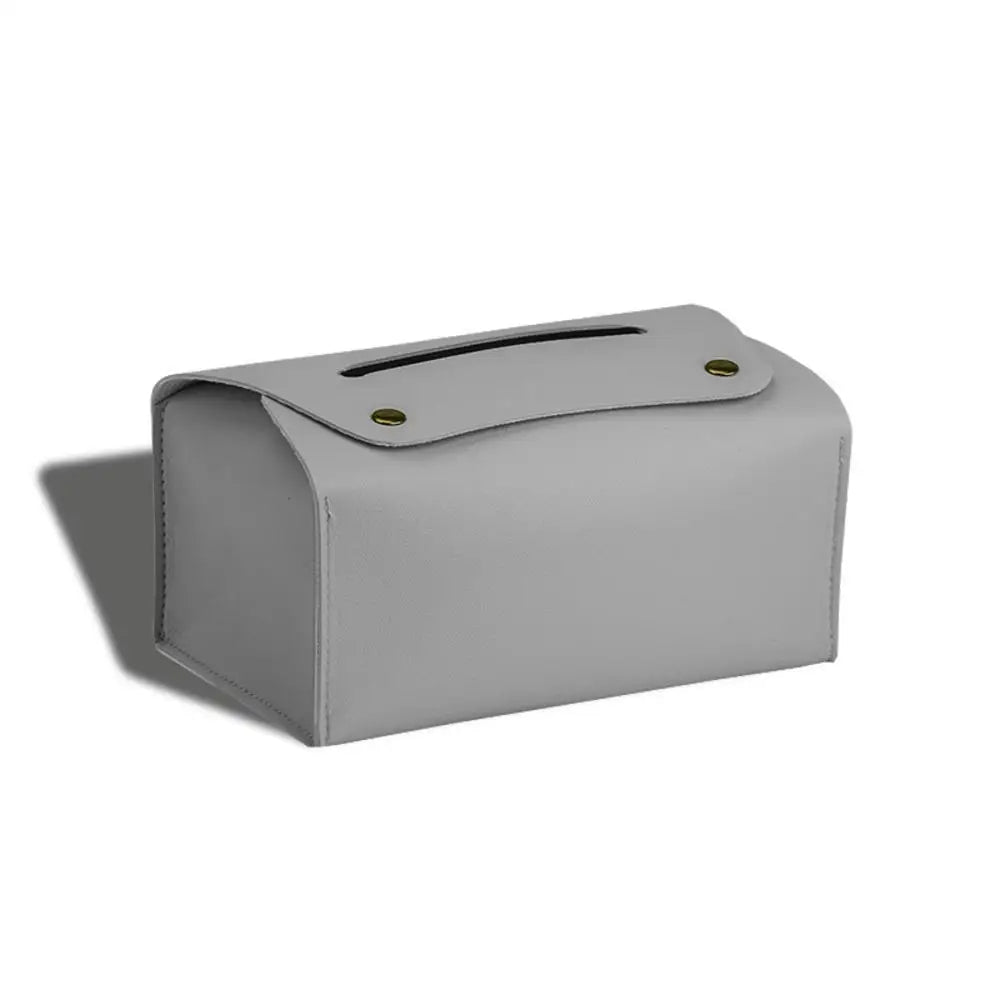 PU Leather Napkin Holder Tissue Bag Foldable Paper Organizers Box Oasis Select Grey 1