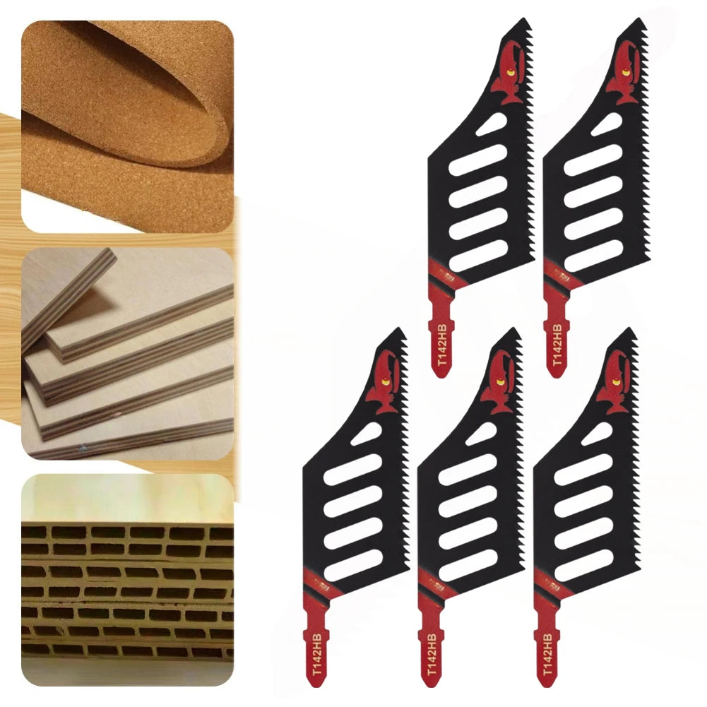 1/3/5pcs T142HB Jigsaw T-shank Flush Cutting Saw Superior Flush Cutting For Wood Aluminum Cutting Tool Accessories Oasis Select