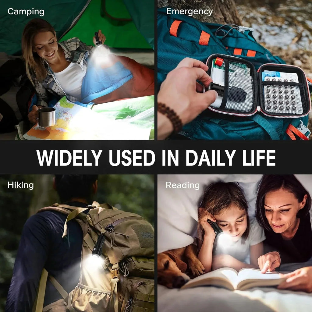 Ultra-bright Rechargeable LED Pen Clip Mini Flashlight Handheld Torch Portable Waterproof Lamp for Nigh Work Emergency Camping Oasis Select
