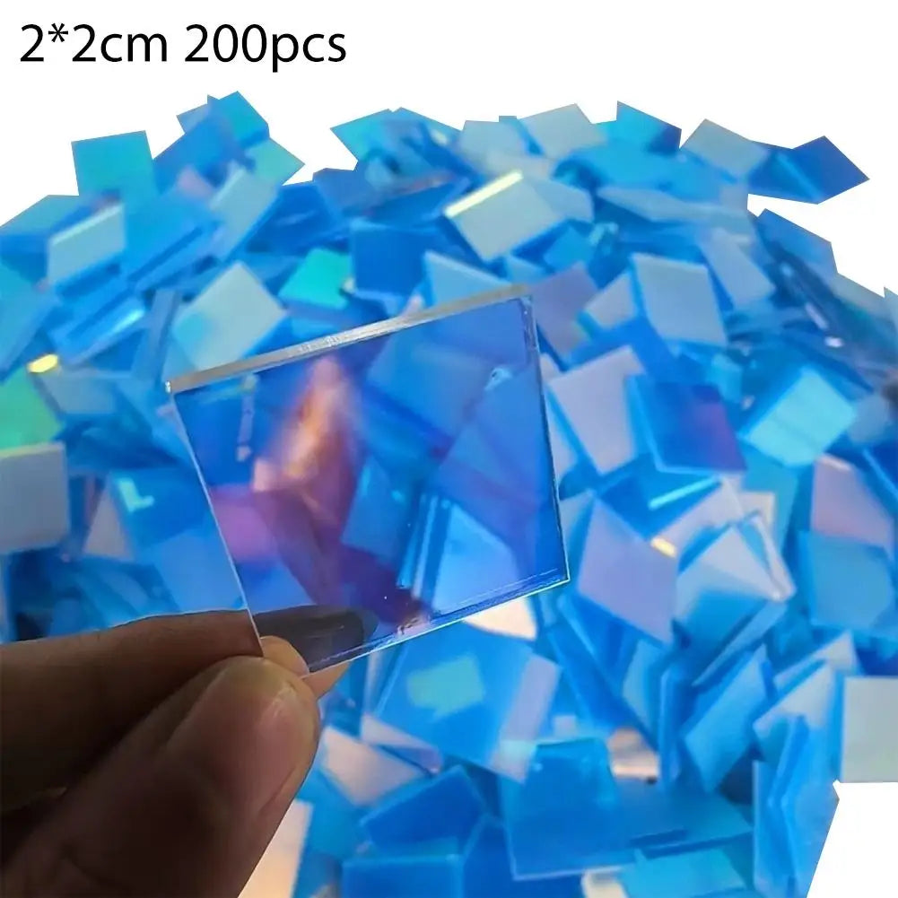 Mini Holographic Acrylic Blocks 100–300pcs | DIY Wall Art Tiles