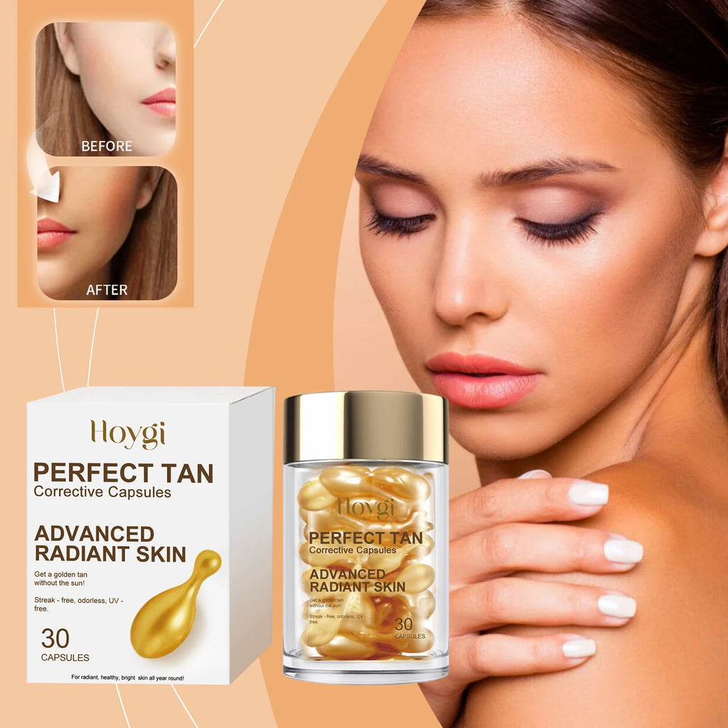 Portable Tanning Capsule Accelerate Natural Bronze Tan Moisturizing & Soothing Even Skin Tone Sunless Self-Tanning Serum Oasis Select