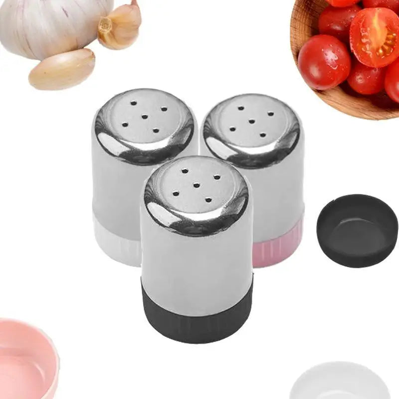 Mini Stainless Steel Salt & Pepper Shaker with Dust Cover