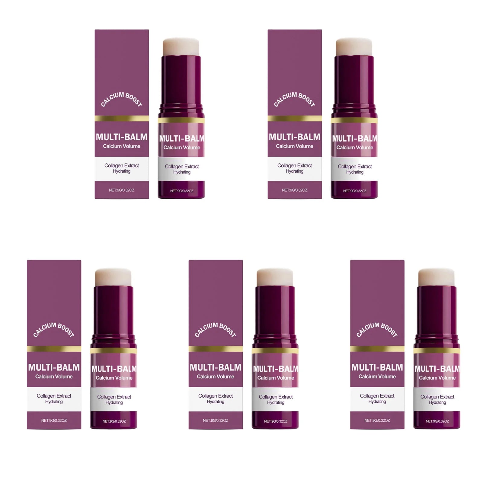 Hoygi Calcium Collagen Multi Balm Stick – Face, Eyes & Neck Moisturizing Balm Stick Oasis Select 5Pcs