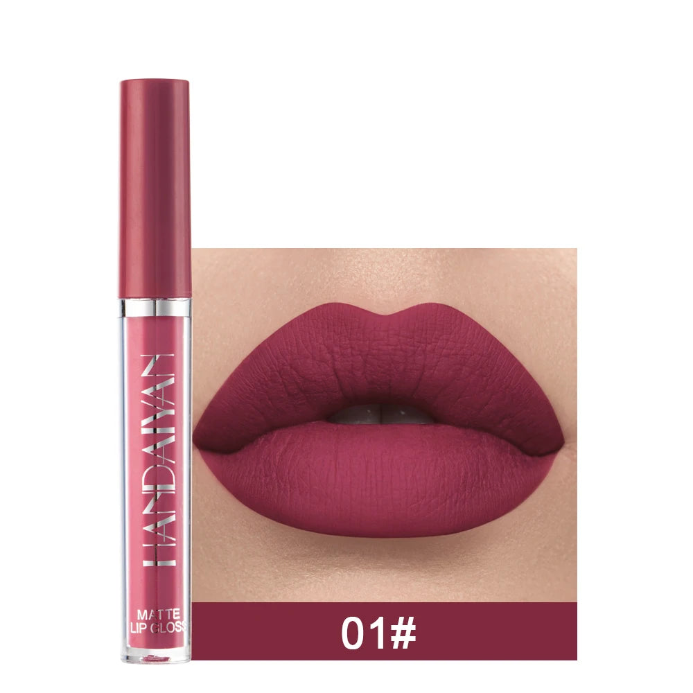 HANDAIYAN Matte Velvet Liquid Lipstick – 12 Shades, Waterproof
