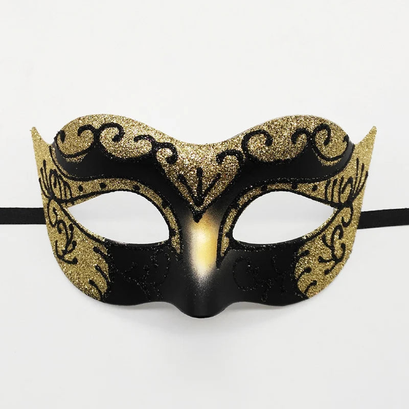 Glitter Half Face Masquerade Mask Woman Men Venice Mask Halloween Costume Accessories For Cosplay Party Oasis Select Gold