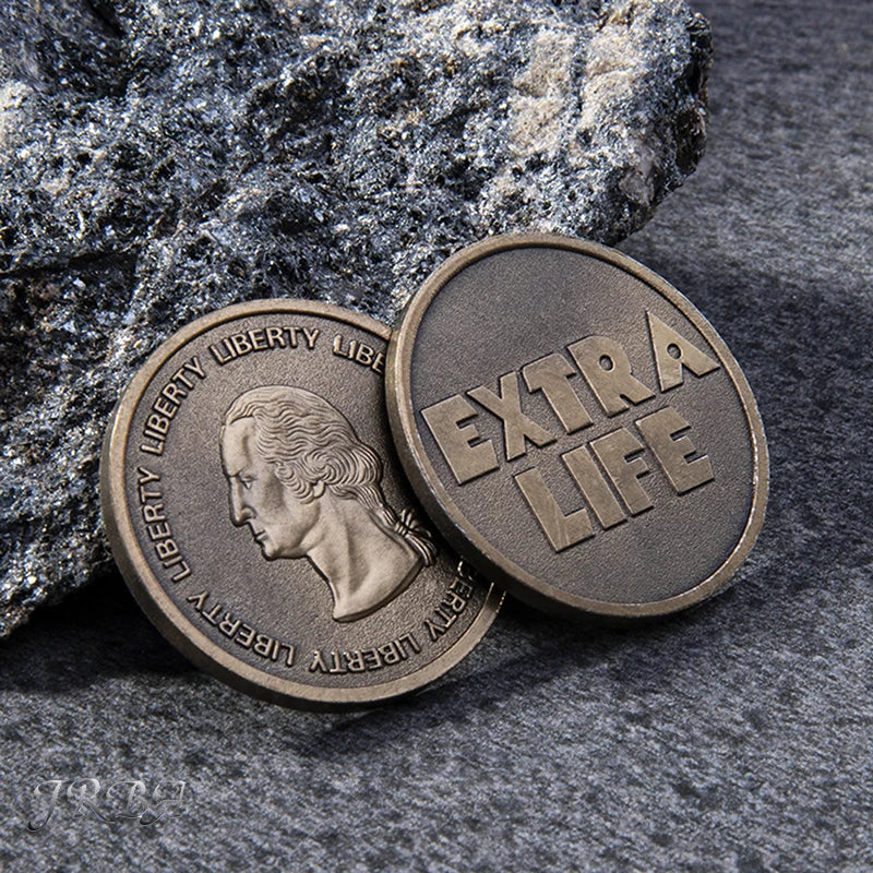 Ready Player One Extra Life Coin Quarter Cosplay Prop Commenorative Coin Oasis Select Brown
